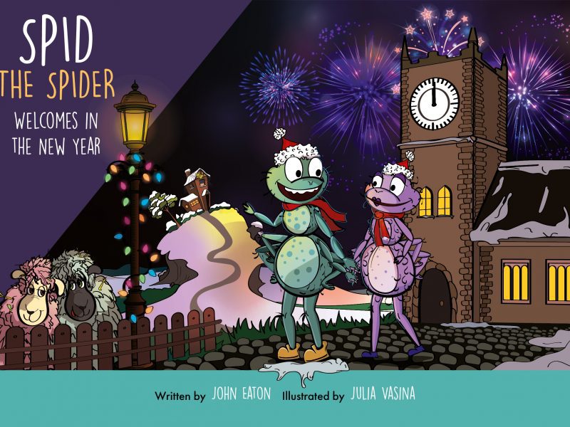Spid the spider welcomes in the new year book front cover