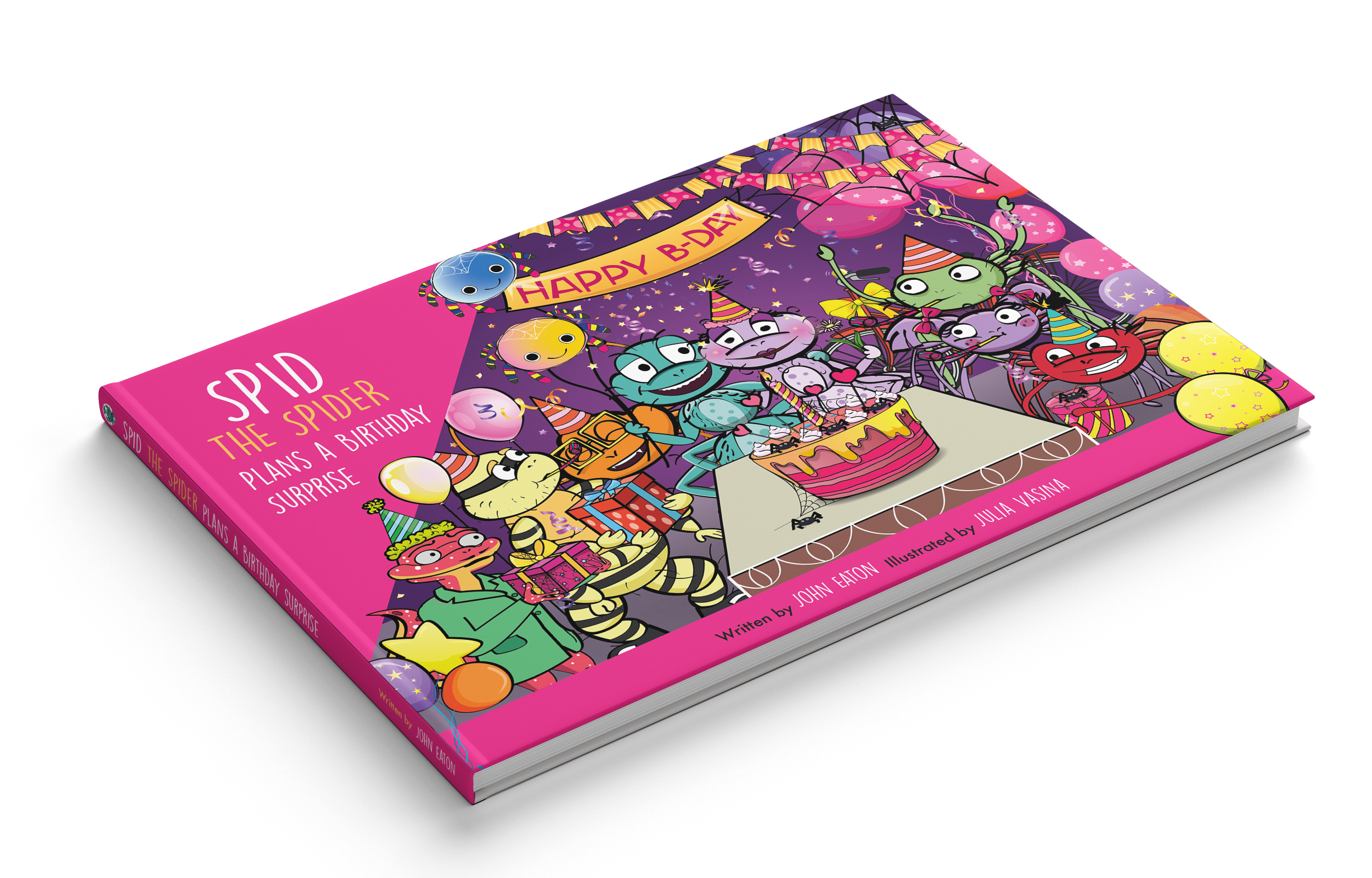 spid plans a birthday surprise physical book mockup